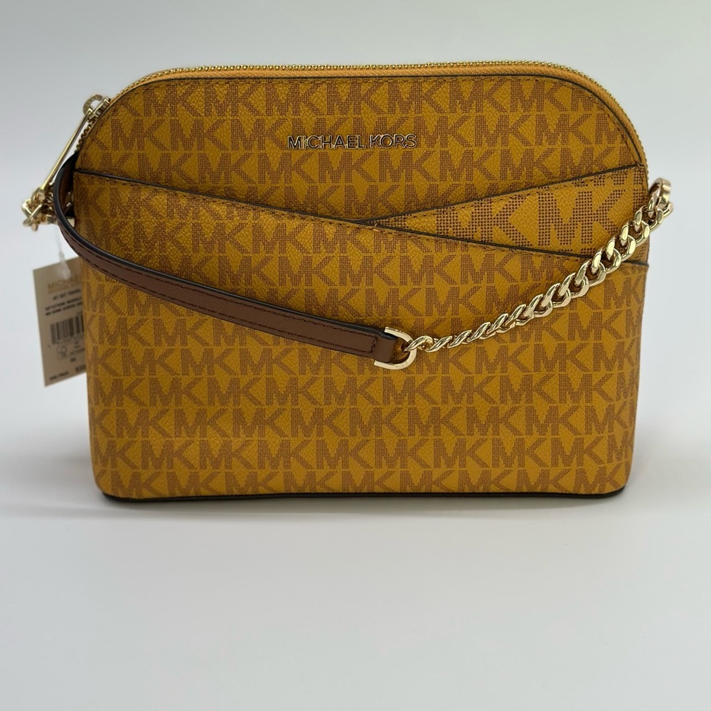 Michael Kors Gold Monogram Crossbody Bag